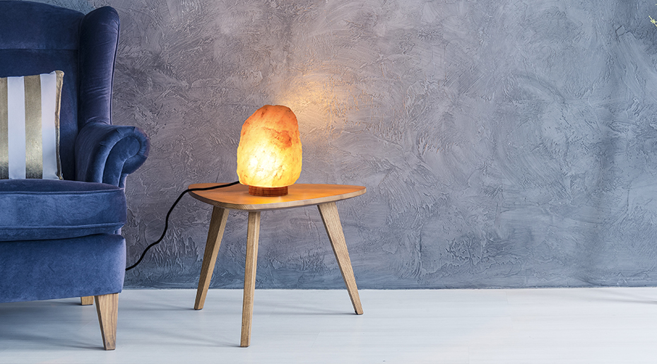 pink salt lamp by haveraw placed on a table