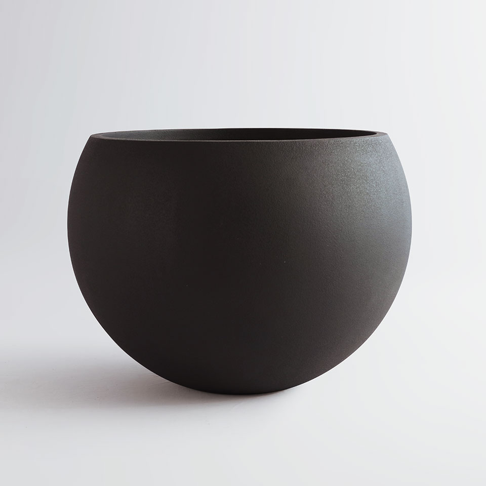 round bowl shaped planters