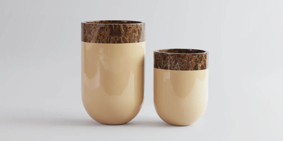 beige color capsule shaped planter